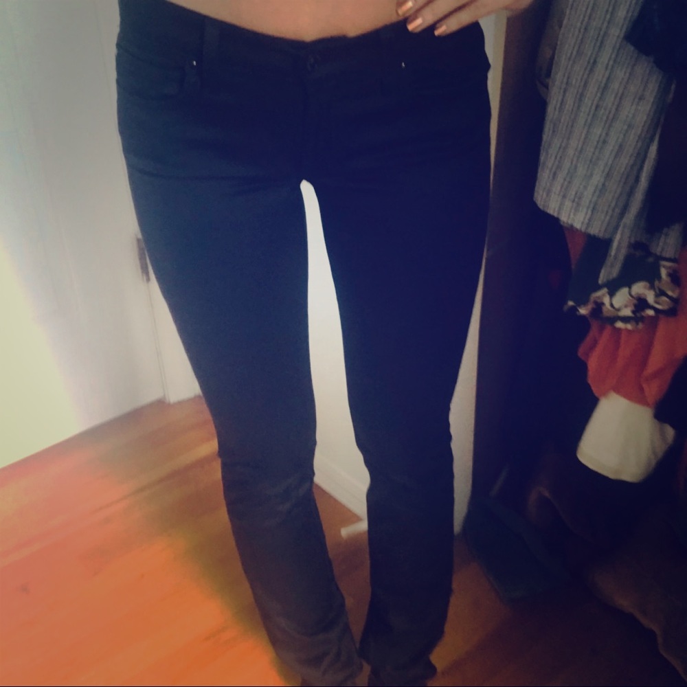 Black Silky Shiny Soft 7 Jeans skinny fit